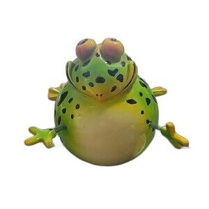 Exhart Wobble Bobble Frog Figurine Paperweight Silly Whimsical Decor In Or Out